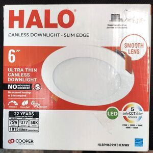 Halo 6" Ultra Thin Canless LED Downlight 1015 Lumen No Housing Req'd, 5 Color